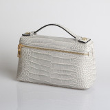 Fashion Crocodile Embossed Leather Women Clutch Make Up Bag Handbags