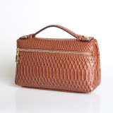 Fashion Crocodile Embossed Leather Women Clutch Make Up Bag Handbags