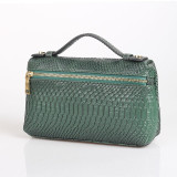 Fashion Crocodile Embossed Leather Women Clutch Make Up Bag Handbags