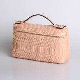 Fashion Crocodile Embossed Leather Women Clutch Make Up Bag Handbags