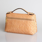 Fashion Crocodile Embossed Leather Women Clutch Make Up Bag Handbags