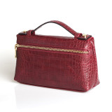 Fashion Crocodile Embossed Leather Women Clutch Make Up Bag Handbags