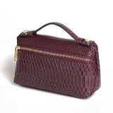 Fashion Crocodile Embossed Leather Women Clutch Make Up Bag Handbags