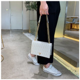 Crossbody Evening Bags For Women Leather Rivet Chain Shoulder Messenger Bag