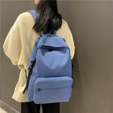 Female Solid School Bag For Teenage Girls Nylon Travel Backpack Women
