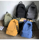 Female Solid School Bag For Teenage Girls Nylon Travel Backpack Women