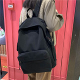 Female Solid School Bag For Teenage Girls Nylon Travel Backpack Women