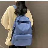 Female Solid School Bag For Teenage Girls Nylon Travel Backpack Women