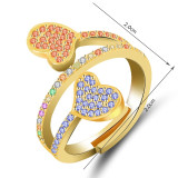 New Butterfly Sweet Heart Flower Cubic Zirconia Adjustable Rings