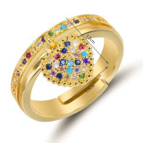 New Butterfly Sweet Heart Flower Cubic Zirconia Adjustable Rings