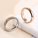 Simple Smooth Stainless Steel Rings Engagement Couples Ring Fashion Jewelry