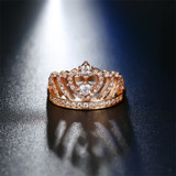 Crown Zircon Ring Women's Wedding Engagement Jewelry Wholesale
