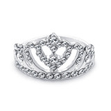 New Fashion Crown Shape Rhinestone Crystal Rings Women Girl Wedding