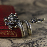 Fashion Bronze Men Ring Exaggerated Spirit Dragon Ring