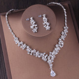 Luxury Silver Color Crystal Bridal Jewelry Set Wedding Cubic Zircon Crown Luxury Silver Color Crystal Bridal Jewelry Set Wedding Cubic Zircon Crown