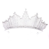 Luxury Silver Color Crystal Bridal Jewelry Set Wedding Cubic Zircon Crown Luxury Silver Color Crystal Bridal Jewelry Set Wedding Cubic Zircon Crown