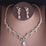 Crystal Bridal Jewelry Sets Vintage Gold Fashion Wedding Jewelry