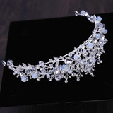 Heart Wedding Jewelry Sets Rhinestone Crown Tiara Choker Necklace Earrings