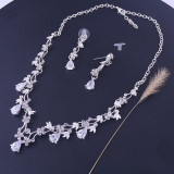 Bridal Austrian Crystal Necklace and Earrings Jewelry