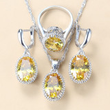 New Women Wedding Costume Silver Color  Jewelry Sets