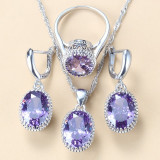 New Women Wedding Costume Silver Color  Jewelry Sets