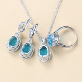 New Women Wedding Costume Silver Color  Jewelry Sets