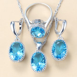 New Women Wedding Costume Silver Color  Jewelry Sets
