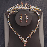Vintage Gold Crystal Beads Bridal Jewelry Sets Wedding Vintage Gold Crystal Beads Bridal Jewelry Sets Wedding