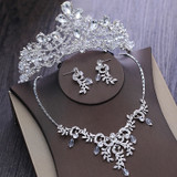 Luxury Sparkling Crystal Bridal Jewelry Sets Choker Necklace Earrings Tiaras Sets Luxury Sparkling Crystal Bridal Jewelry Sets Choker Necklace Earrings Tiaras Sets