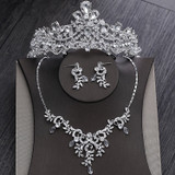 Luxury Sparkling Crystal Bridal Jewelry Sets Choker Necklace Earrings Tiaras Sets Luxury Sparkling Crystal Bridal Jewelry Sets Choker Necklace Earrings Tiaras Sets