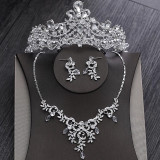 Luxury Sparkling Crystal Bridal Jewelry Sets Choker Necklace Earrings Tiaras Sets Luxury Sparkling Crystal Bridal Jewelry Sets Choker Necklace Earrings Tiaras Sets