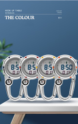 Carabiner Clip Sport Hook Clock Hospital Gift Electronic Luminous Multi-function