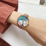 Luxury Fashion Rose Gold Steel Women Watches Elegant Flower Luxury Fashion Rose Gold Steel Women Watches Elegant Flower
