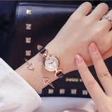 Luxury women's fashion dress watch small brown vintage leather bracelet watches