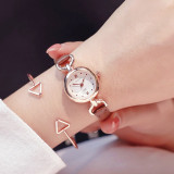 Luxury women's fashion dress watch small brown vintage leather bracelet watches