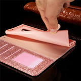 High Quality Glitter Bling Case For iPhone  Flip Leather Book Wallet Cover