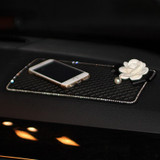High Quality Luxury Crystal Rhinestones Camellia Flower Car Interior Accessories