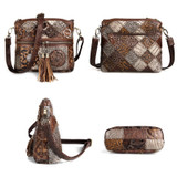 Luxury Collection. Bohemian Style, Genuine Leather Designer Floral Bag