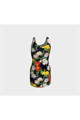 Robe moulante à fleurs