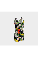 Robe moulante à fleurs