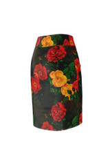 Jupe crayon à fleurs pour femmes