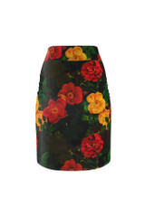 Jupe crayon à fleurs pour femmes
