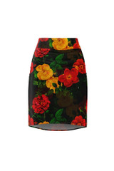 Jupe crayon à fleurs pour femmes