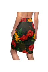 Jupe crayon à fleurs pour femmes