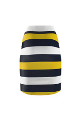 Jupe crayon bleu or pour femme