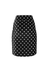 Jupe crayon femme à pois noire et blanche