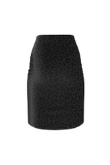 Jupe crayon femme à imprimé léopard foncé