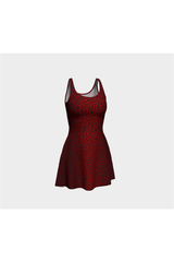 Robe évasée rouge à imprimé léopard