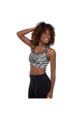 Soutien-gorge de sport rembourré à imprimé zèbre