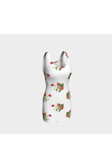 Robe moulante à fleurs blanche